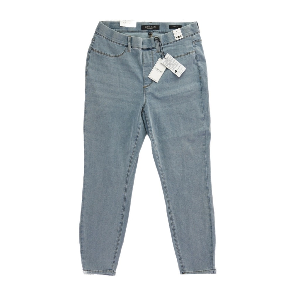 NWT Judy Blue Jeans Women's Size‎ 14W Light Wash Mid Rise Skinny Fit Pull On